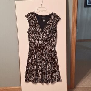 Black and Taupe print dress